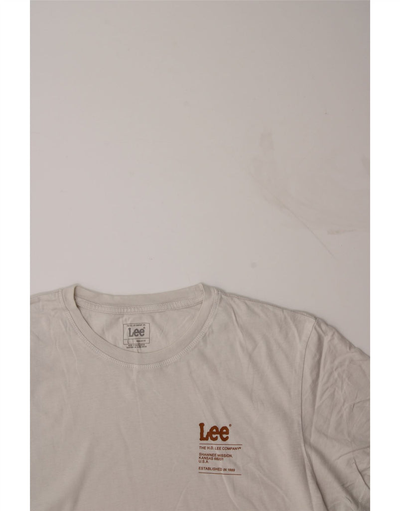 LEE Mens Regular Fit T-Shirt Top Large White Cotton Vintage Lee and Second-Hand Lee from Messina Hembry 