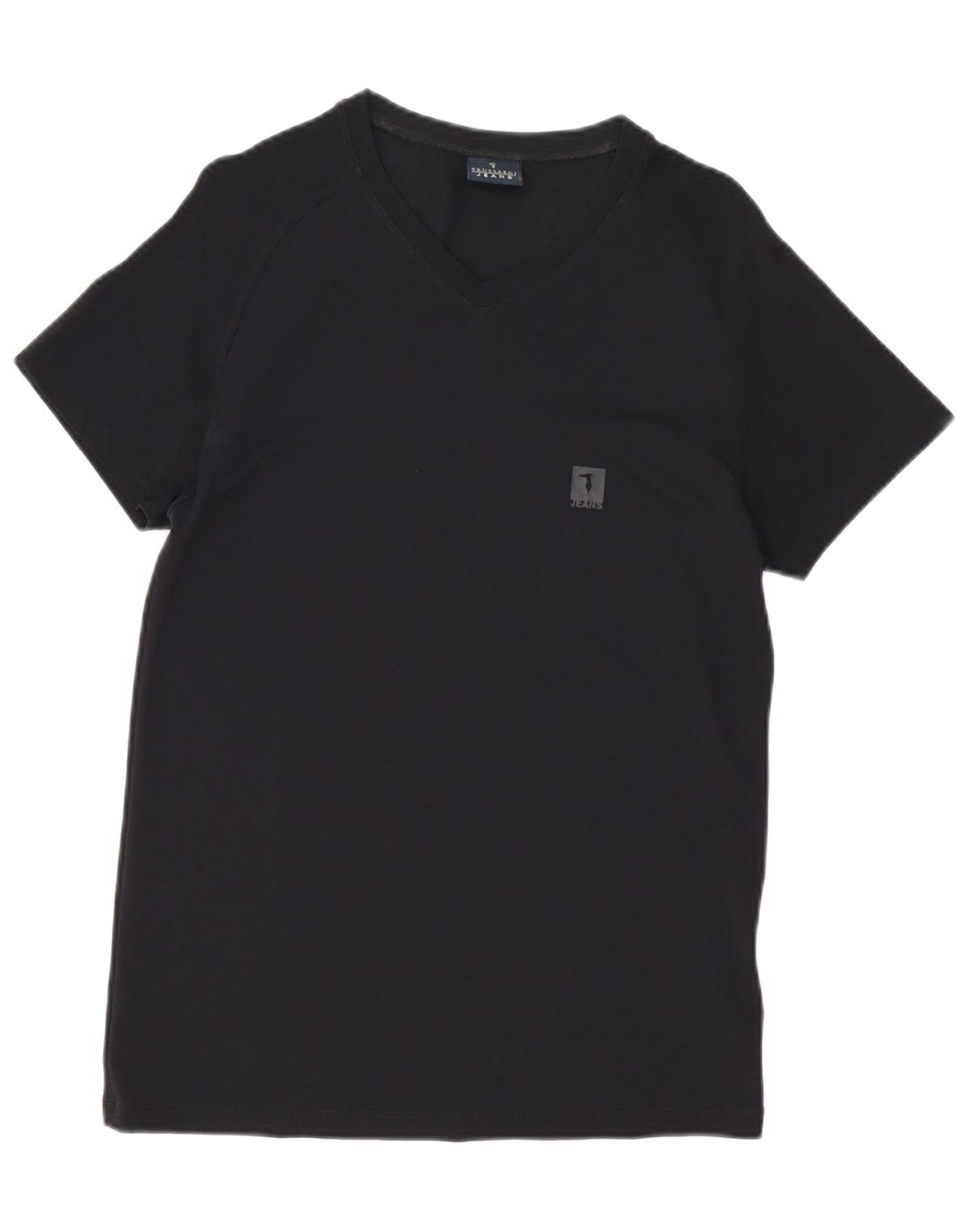 TRUSSARDI JEANS Mens T-Shirt Top Large Black Polyamide