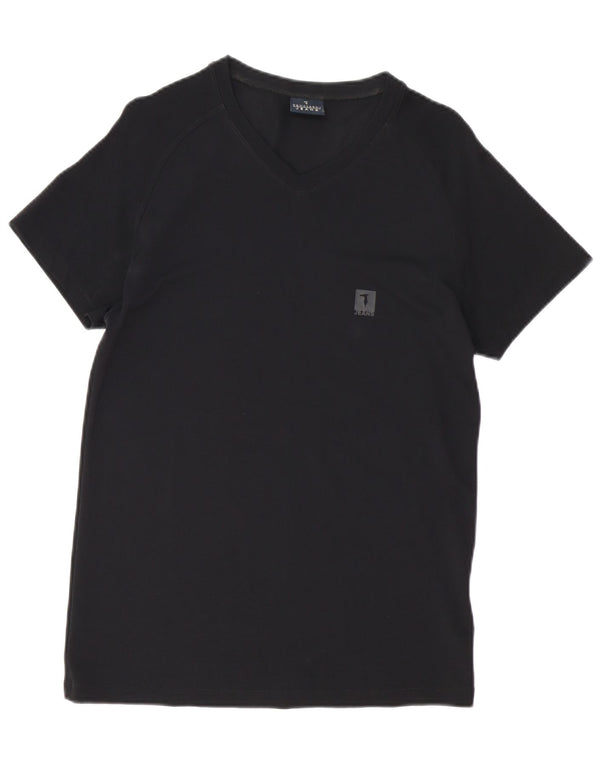 TRUSSARDI JEANS Mens T-Shirt Top Large Black Polyamide