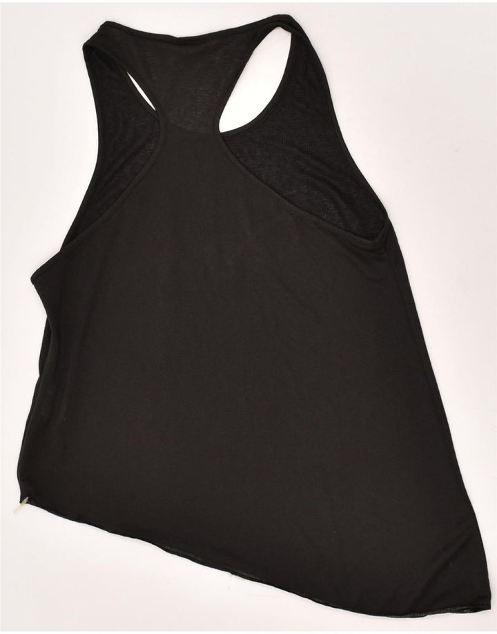 PUMA Womens Asymmetric Graphic Vest Top UK 12 Medium  Black Polyester Vintage Puma and Second-Hand Puma from Messina Hembry 