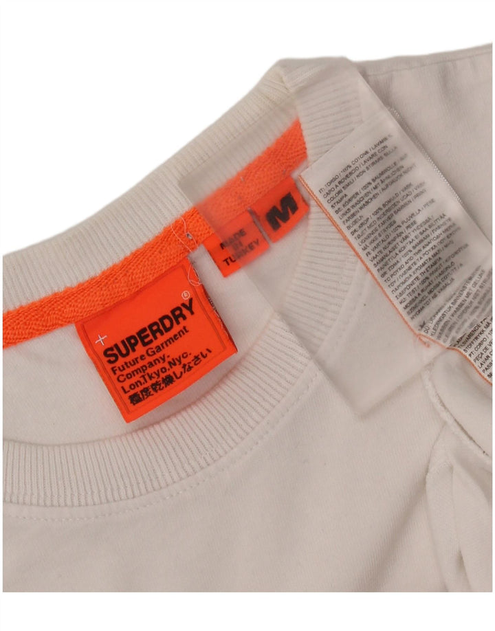 SUPERDRY Mens Graphic T-Shirt Top Medium White Cotton