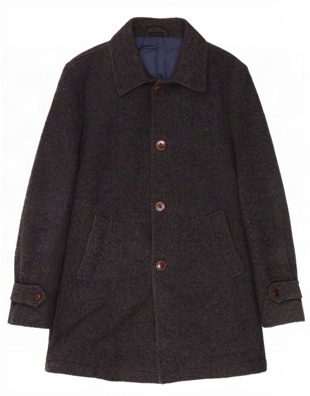 Refrigiwear Mens Overcoat IT 46 Small Grey Wool
