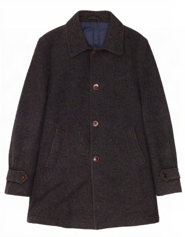 Refrigiwear Mens Overcoat IT 46 Small Grey Wool