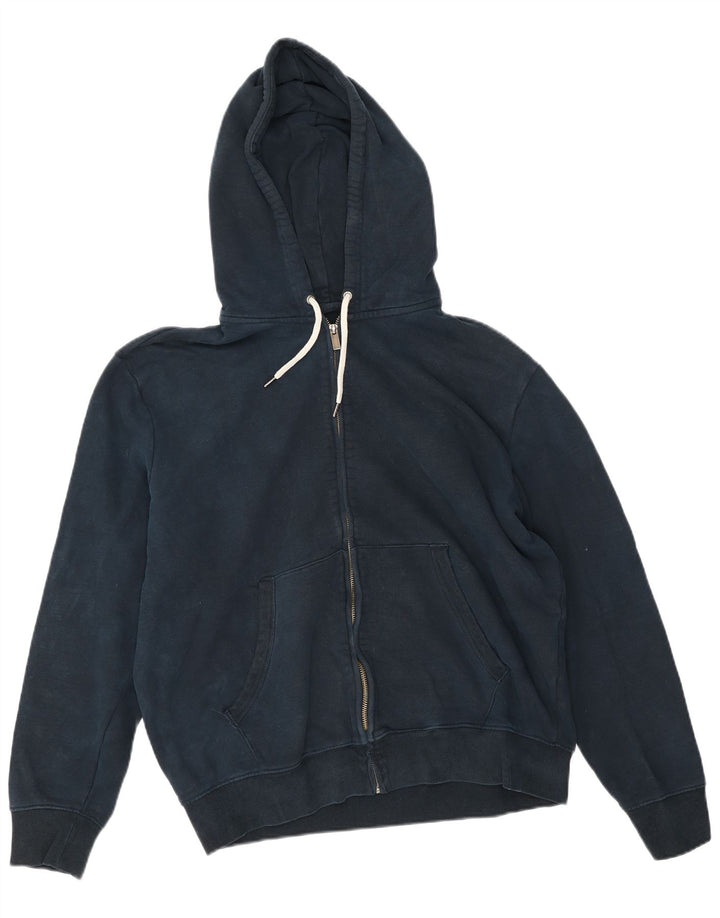 Marks & Spencer Mens Zip Hoodie Sweater Large Navy Blue Cotton