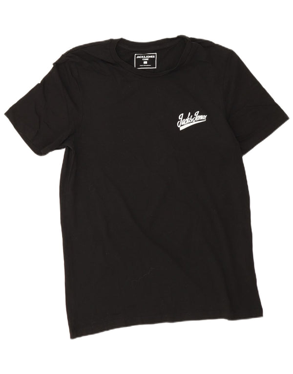 Jack & Jones Mens T-Shirt Top Large Black Cotton