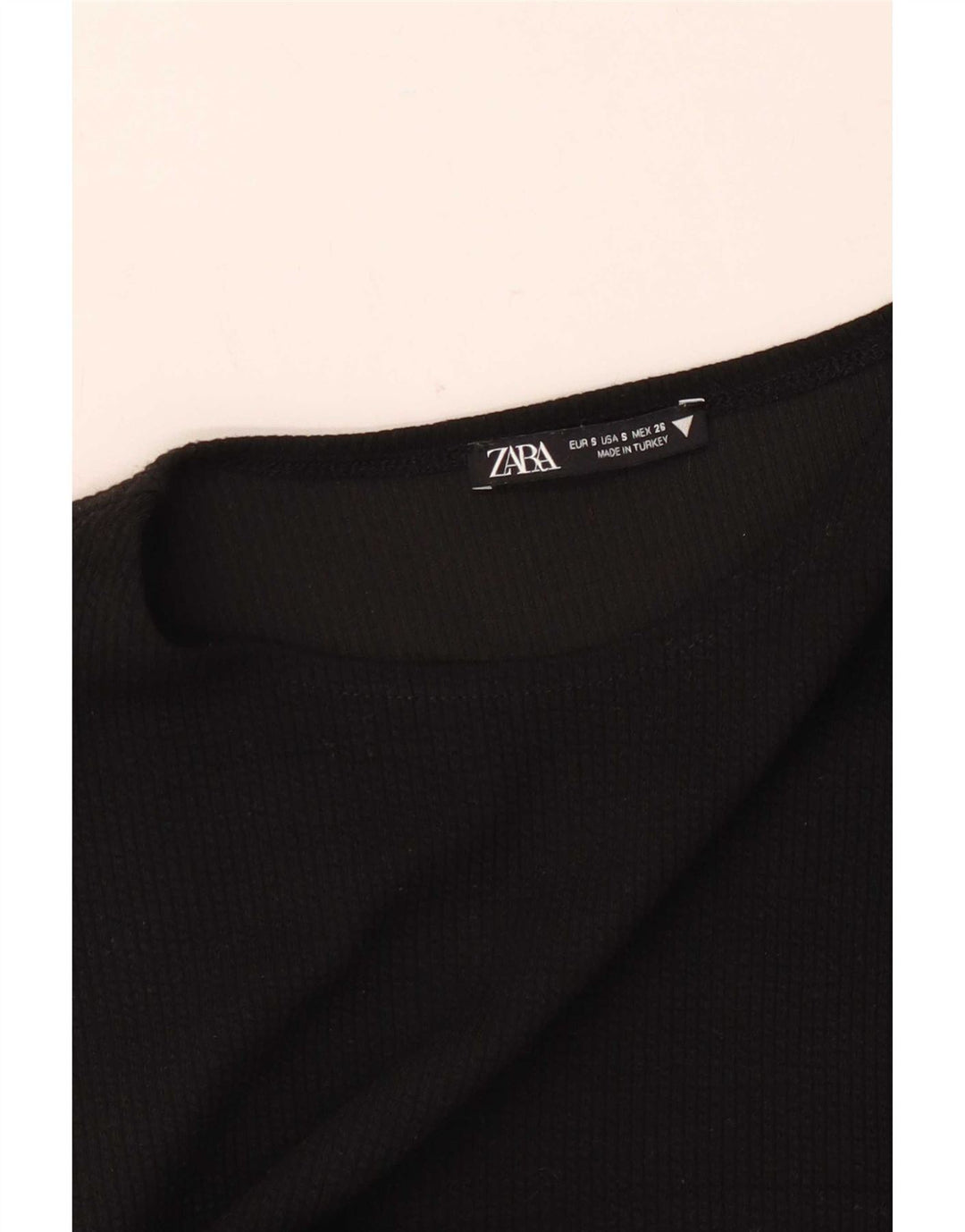Zara Womens Crop Vest Top UK 8 Small Black