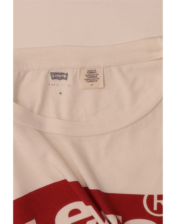 Levi's Womens Graphic T-Shirt Top UK 14 Medium White