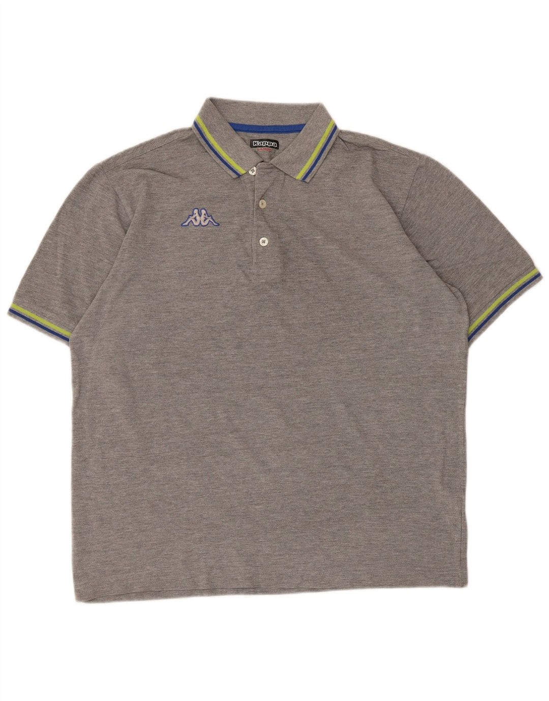 Kappa Mens Polo Shirt Large Grey Flecked Cotton