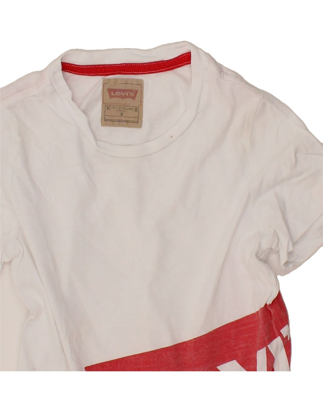LEVI'S Boys Graphic T-Shirt Top 7-8 Years White Cotton Vintage Levi's and Second-Hand Levi's from Messina Hembry 