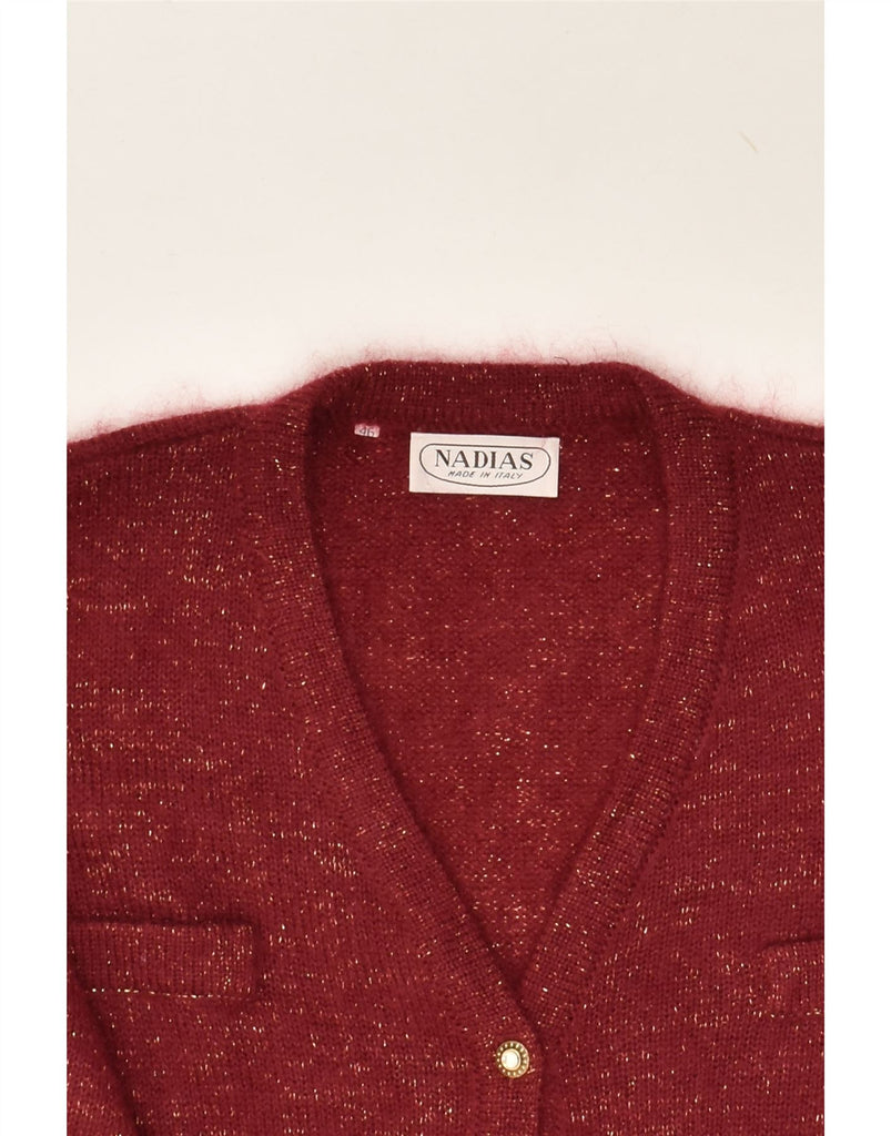 VINTAGE Womens Cardigan Sweater IT 46 Large Maroon Mohair | Vintage Vintage | Thrift | Second-Hand Vintage | Used Clothing | Messina Hembry 