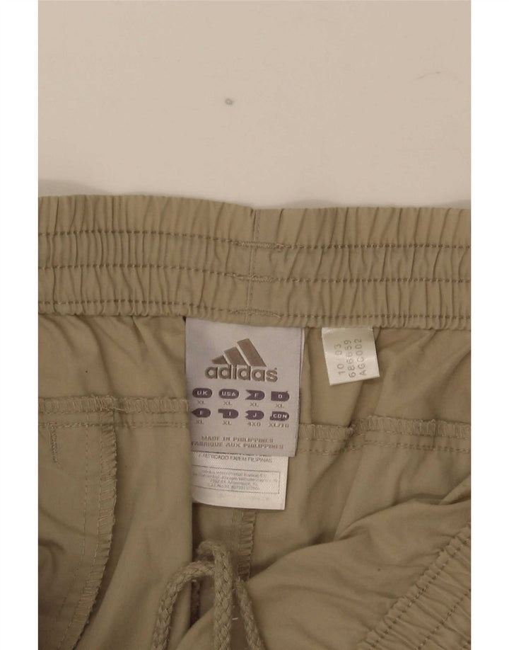 Adidas Mens Capri Tracksuit Trousers XL Beige Polyester