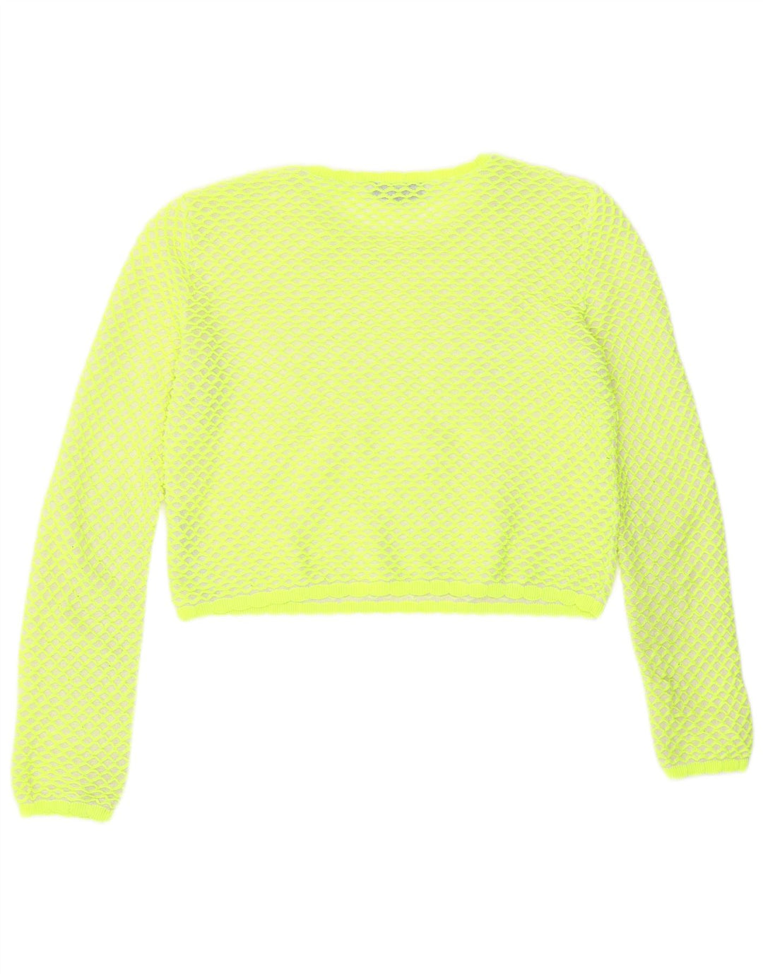 Zara Womens Crop Blouse Top UK 14 Medium Green Geometric Polyester