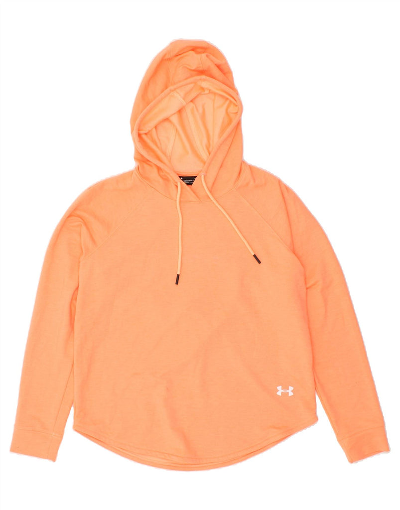 UNDER ARMOUR Womens Hoodie Jumper UK 14 Medium Orange Polyester | Vintage Under Armour | Thrift | Second-Hand Under Armour | Used Clothing | Messina Hembry 