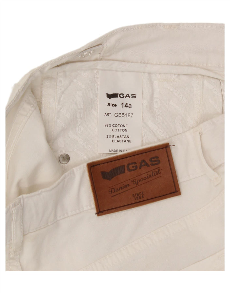 GAS Boys Straight Casual Trousers 13-14 Years W30 L25 White Cotton Vintage Gas and Second-Hand Gas from Messina Hembry 