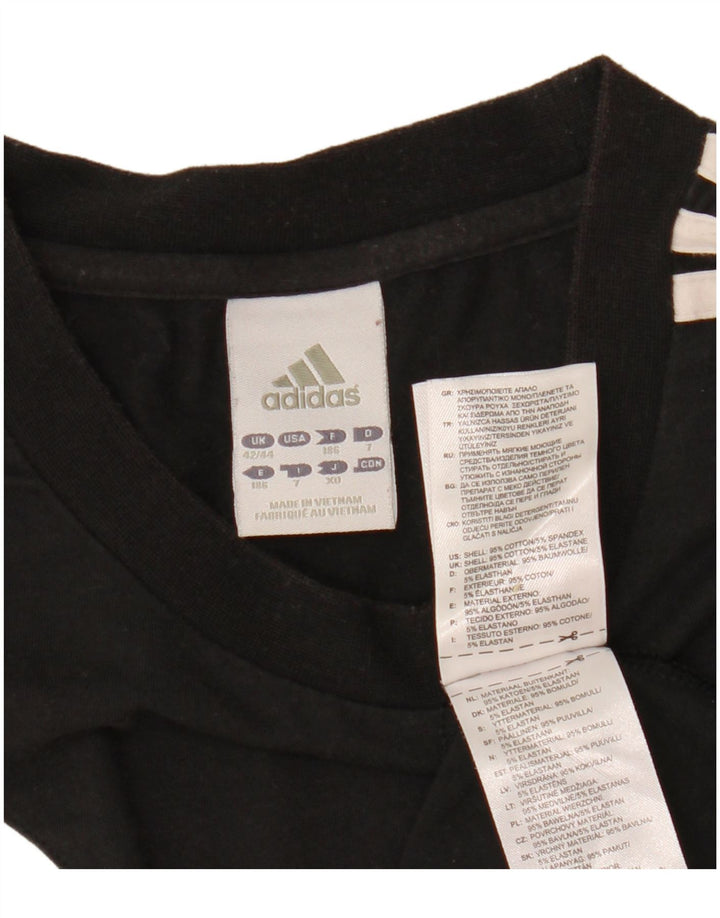 ADIDAS Mens T-Shirt Top UK 42/44 Large Black Colourblock Cotton
