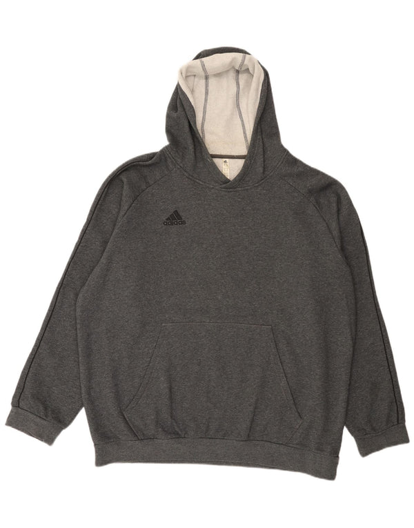Adidas Mens Hoodie Jumper 2XL Grey Cotton