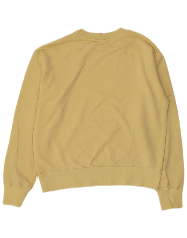 Champion Womens Oversized Sweatshirt Jumper UK 10 Small Yellow Cotton
