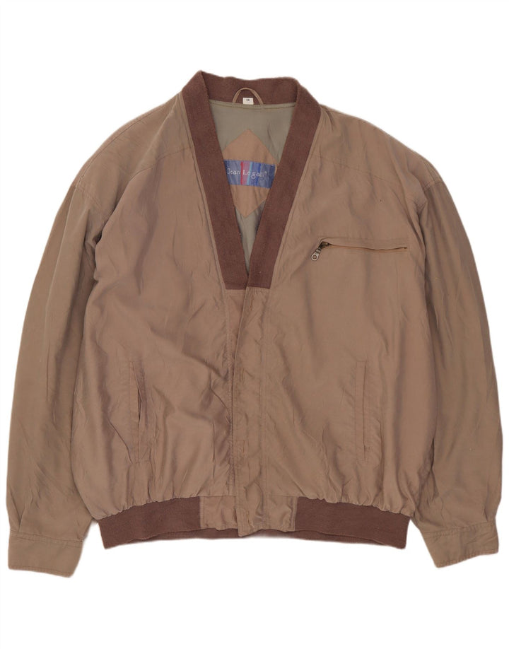 JEAN LEGALLI Mens Loose Fit Bomber Jacket IT 54 2XL Grey Polyester