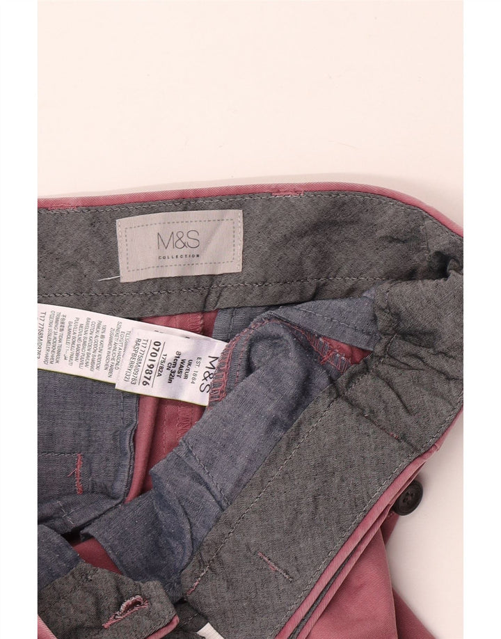 Marks & Spencer Mens Chino Shorts W32 Medium  Pink Cotton