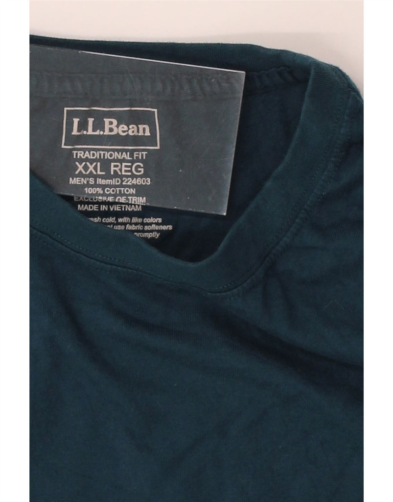 L.L.BEAN Mens Traditional Fit Top Long Sleeve 2XL Green Cotton Vintage L.L.Bean and Second-Hand L.L.Bean from Messina Hembry 