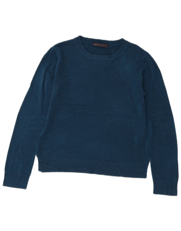 Marks & Spencer Womens Boat Neck Jumper Sweater UK 8 Small  Blue Acrylic