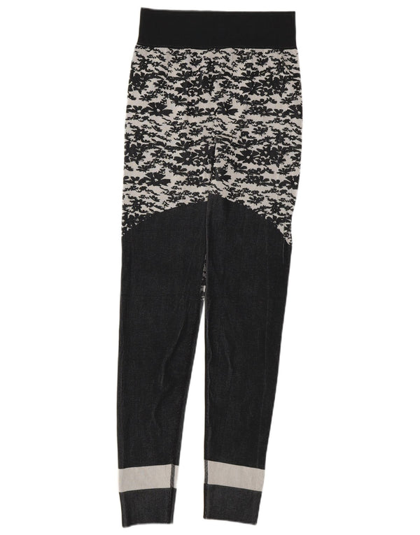 Adidas Womens Stella McCartney Leggings UK 8 Small Grey Floral Polyester