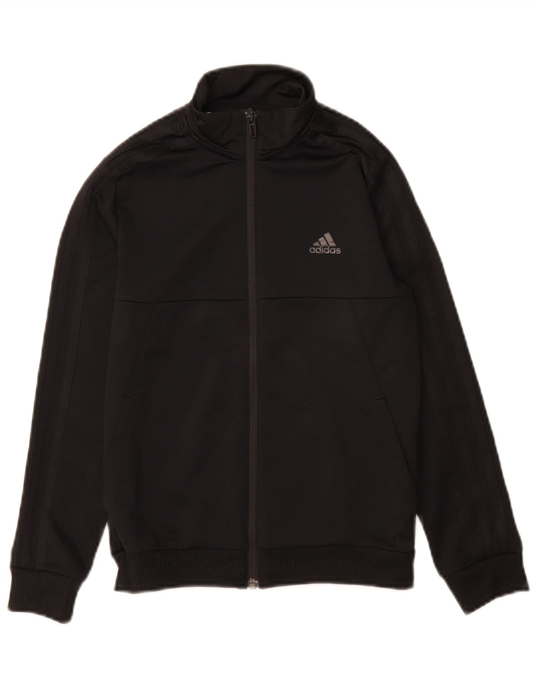 Adidas Boys Climalite Tracksuit Top Jacket 9-10 Years Black Polyester