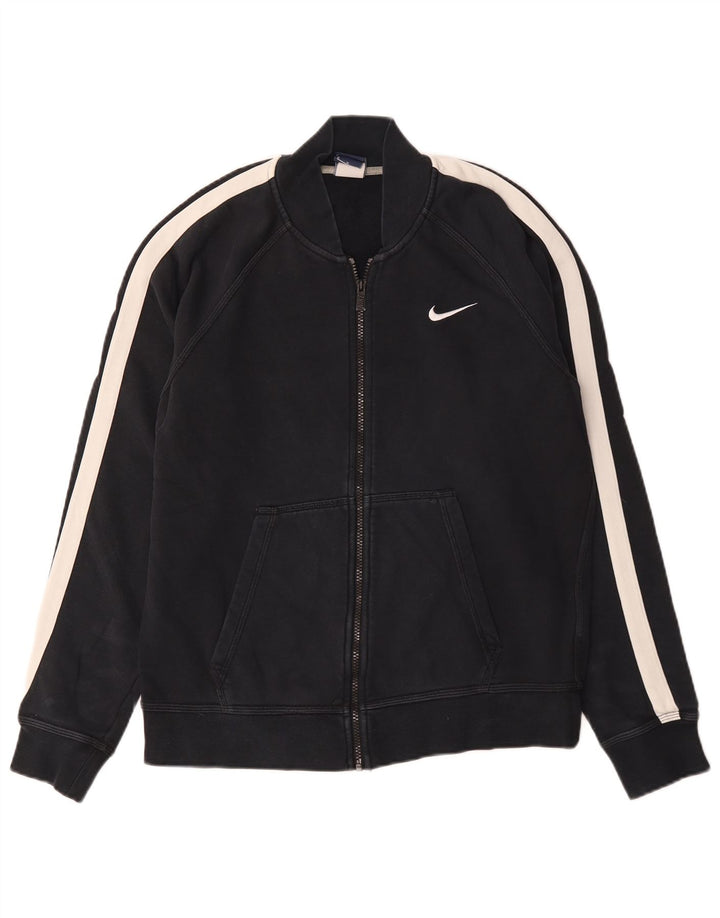 Nike Mens Tracksuit Top Jacket Medium Black Colourblock Cotton