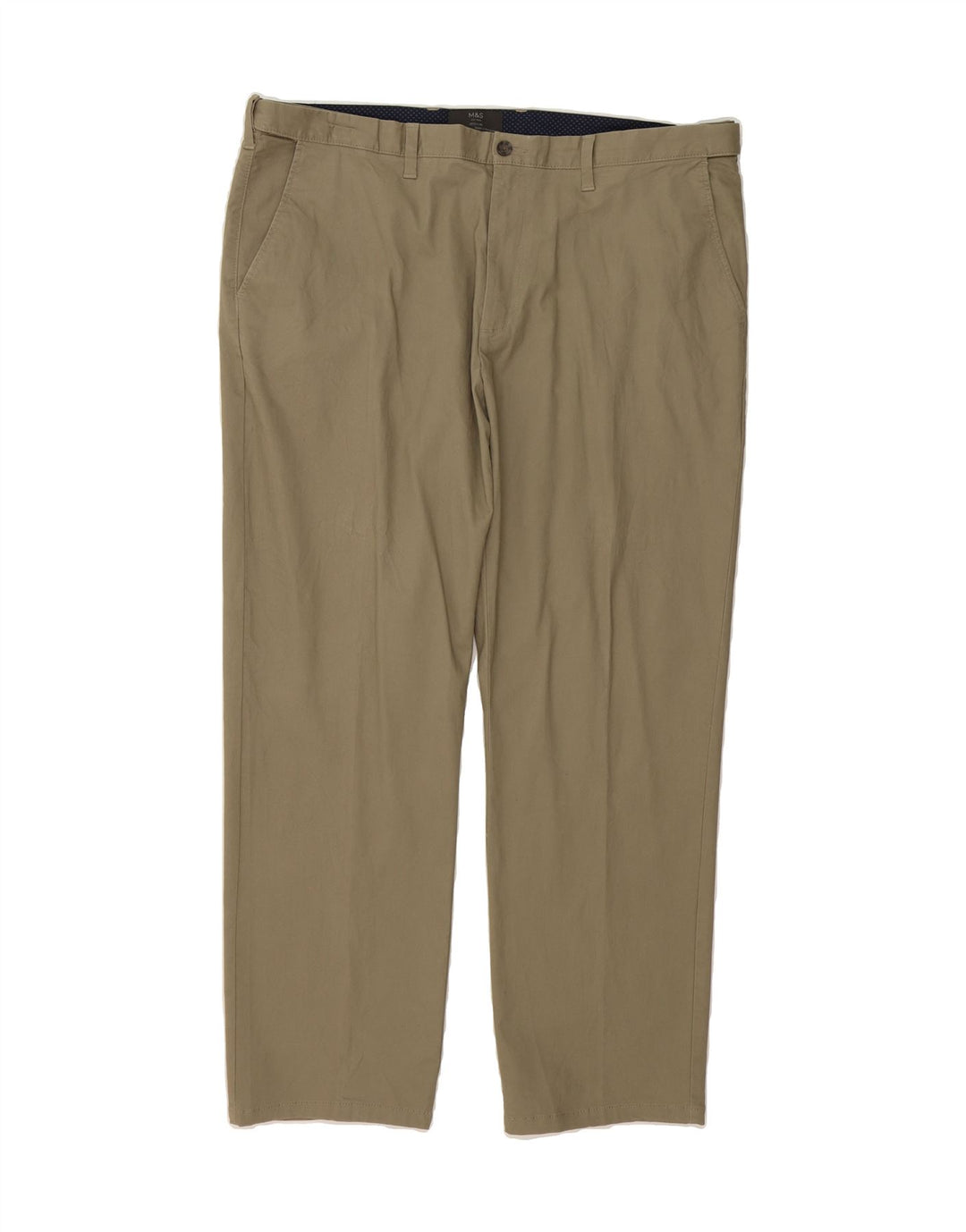 MARKS & SPENCER Womens Regular Straight Chino Trousers W42 L31 Khaki Vintage Marks & Spencer and Second-Hand Marks & Spencer from Messina Hembry 