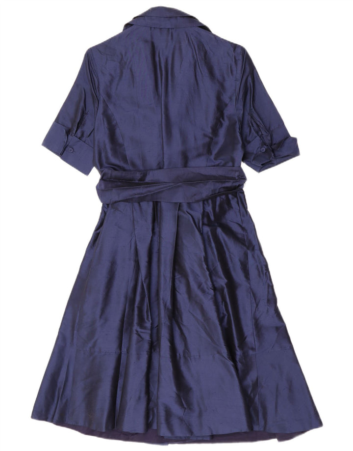 Coast Womens Wrap Dress UK 12 Medium Navy Blue Silk