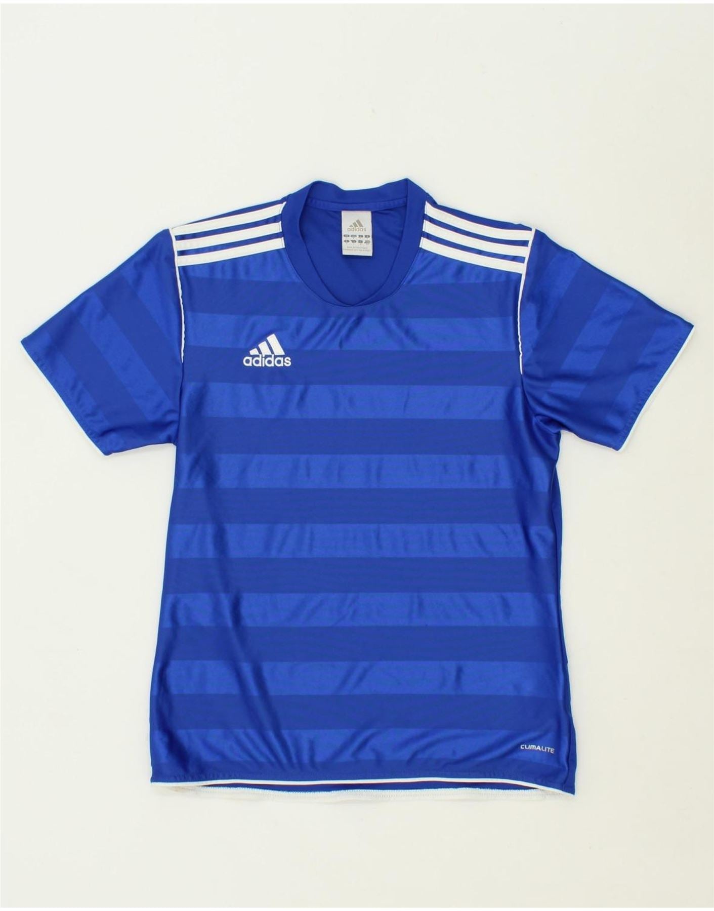 ADIDAS Mens Climalite T-Shirt Top Small Blue Colourblock Polyester