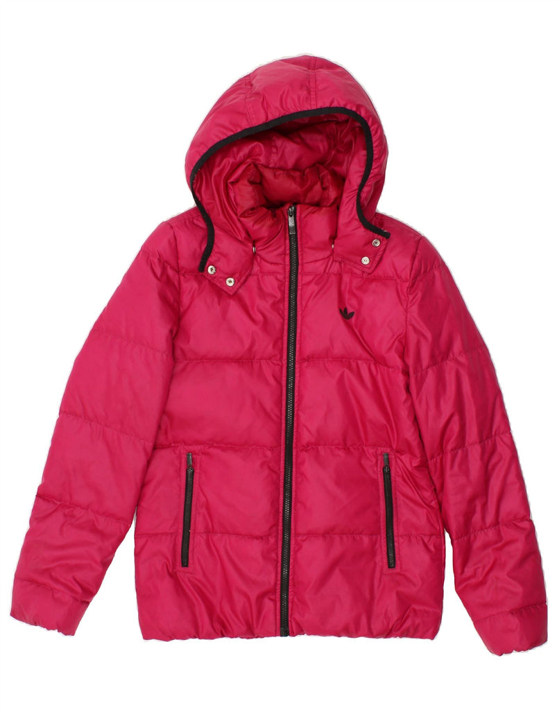 ADIDAS Womens Hooded Padded Jacket EU 36 Small Pink Polyester Vintage Adidas and Second-Hand Adidas from Messina Hembry 