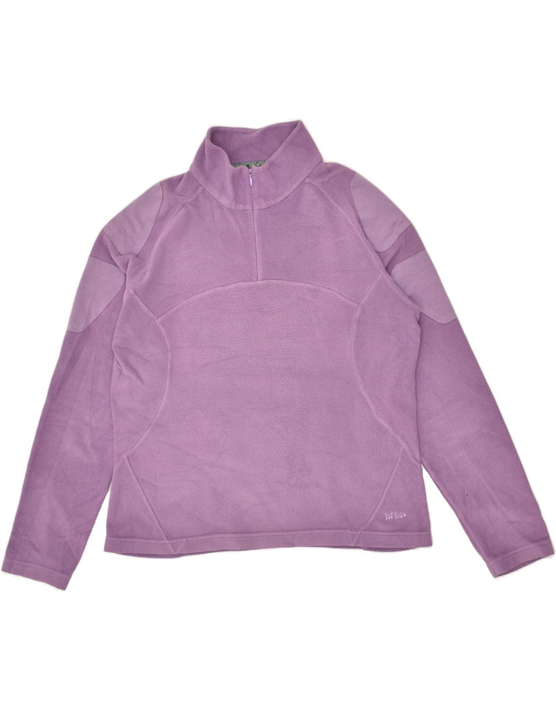 FAT FACE Womens Zip Neck Jumper Sweater UK 14 Large Purple Polyester | Vintage Fat Face | Thrift | Second-Hand Fat Face | Used Clothing | Messina Hembry 