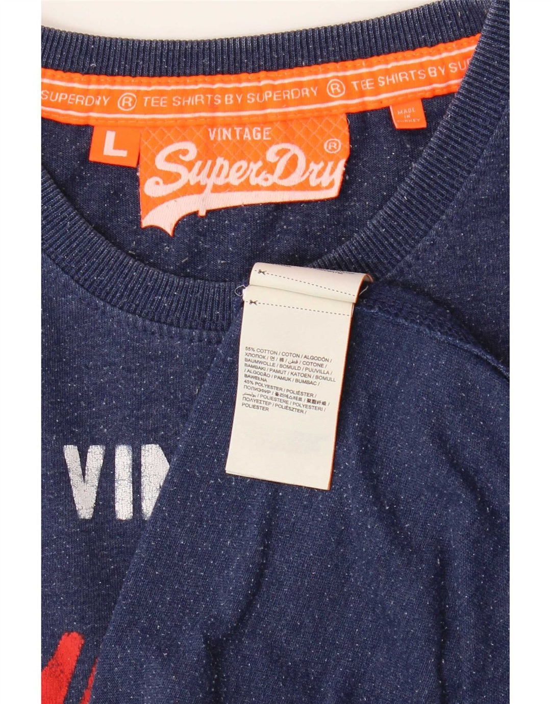 Superdry Mens Graphic T-Shirt Top Large Blue Cotton