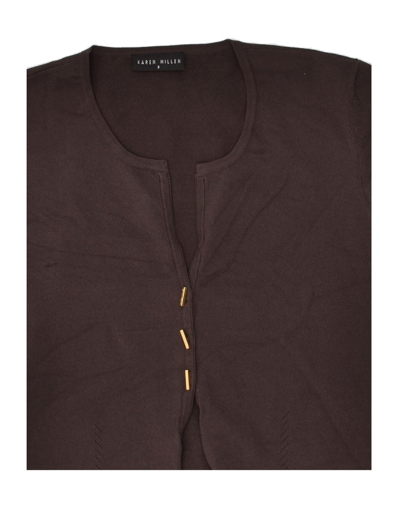 KAREN MILLEN Womens Cardigan Sweater Size 3 Small Brown Viscose | Vintage Karen Millen | Thrift | Second-Hand Karen Millen | Used Clothing | Messina Hembry 
