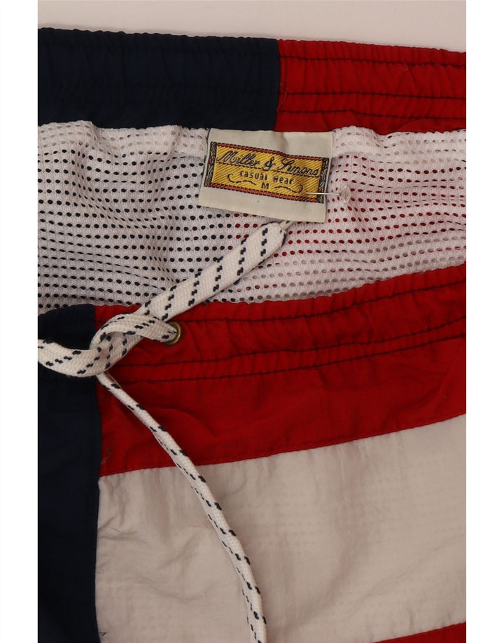 Vintage Mens Graphic Swimming Shorts Medium Multicoloured Colourblock Nylon