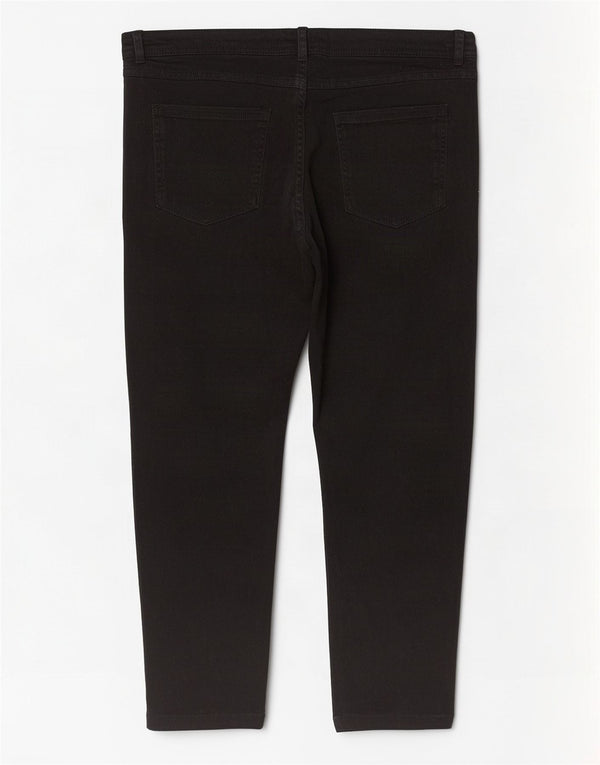 M&Co Womens Petite High Waist Capri Jeans UK 16 Large W36 L24 Black Cotton