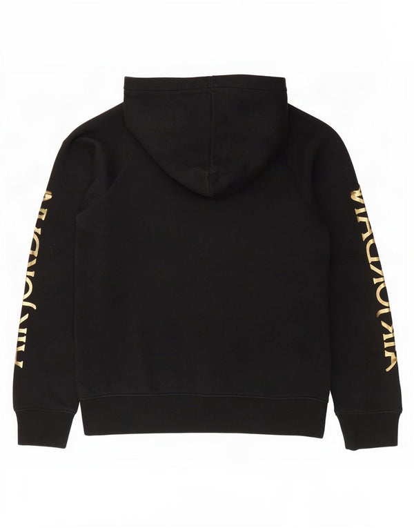 Jordan Girls Graphic Hoodie Jumper 12-13 Years Large Black Cotton