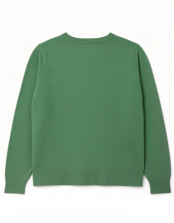 Marks & Spencer Womens Crew Neck Jumper Sweater UK 12 Medium Green Acrylic