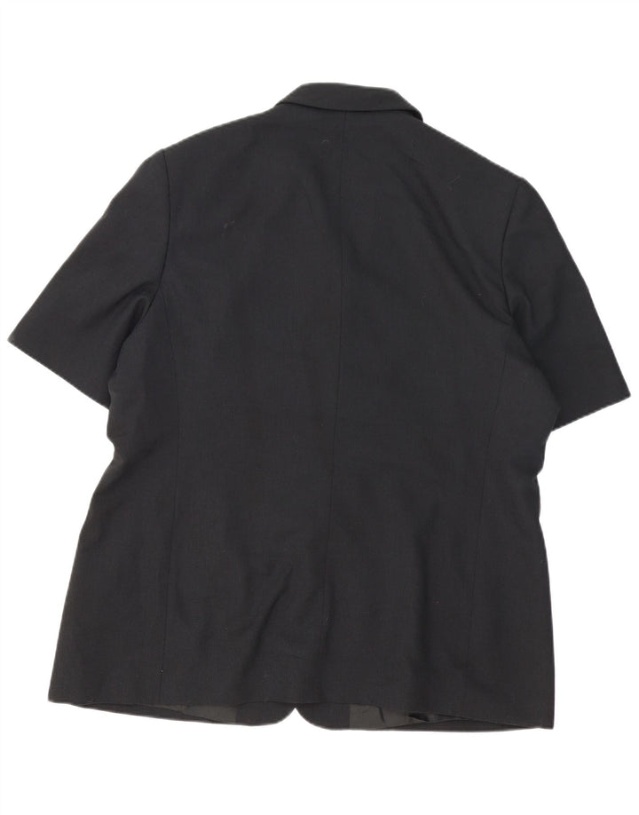 Marks & Spencer Womens 2 Button Short Sleeve Blazer Jacket UK 20 2XL Black