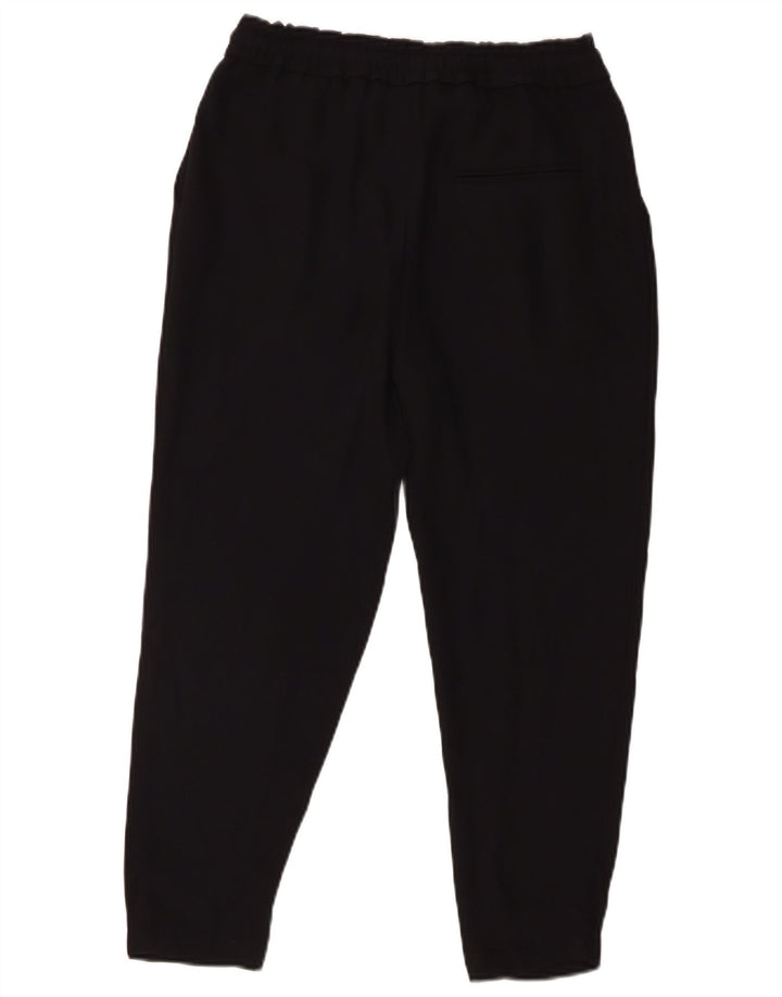 Zara Womens Pegged Cropped Trousers XS W24 L23 Black Polyester