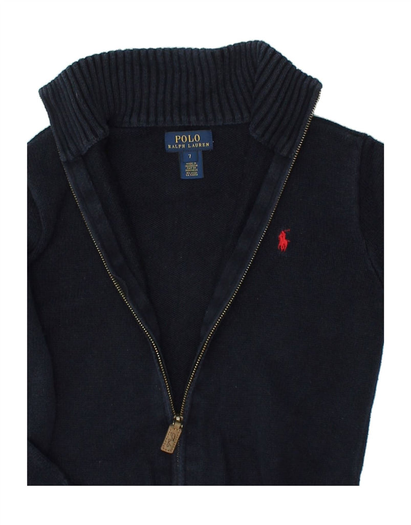 POLO RALPH LAUREN Boys Cardigan Sweater 6-7 Years Navy Blue Cotton | Vintage Polo Ralph Lauren | Thrift | Second-Hand Polo Ralph Lauren | Used Clothing | Messina Hembry 