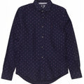 Tommy Hilfiger Mens Shirt Medium Navy Blue Paisley Cotton