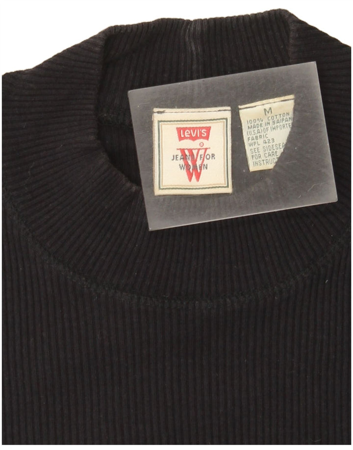 Levi's Womens T-Shirt Top UK 12 Medium Black Cotton