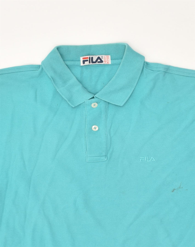 FILA Mens Polo Shirt Small Blue Cotton | Vintage Fila | Thrift | Second-Hand Fila | Used Clothing | Messina Hembry 