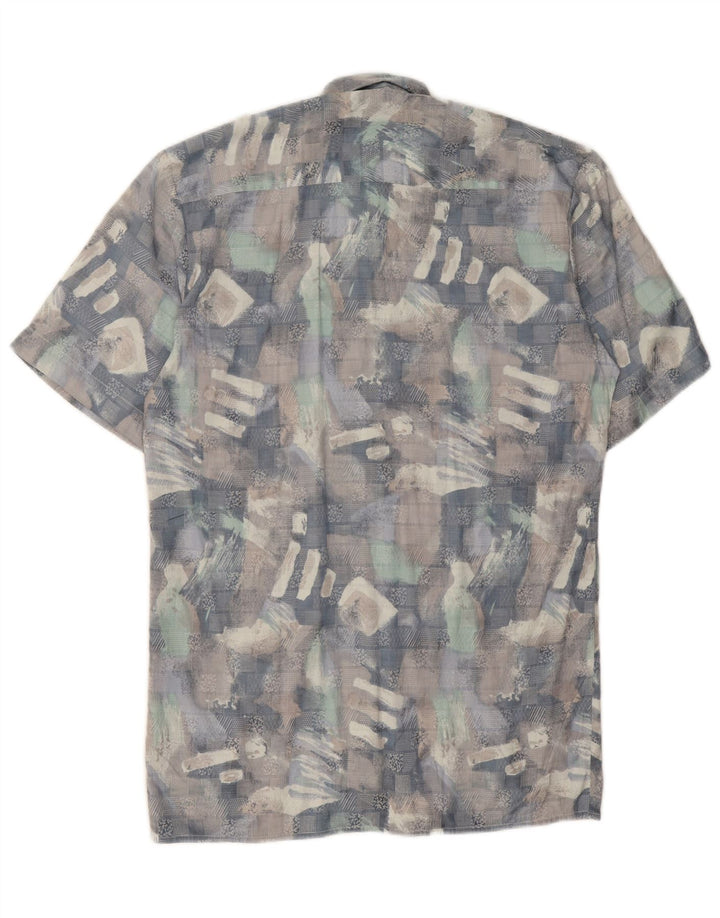 C&A Mens Abstract Pattern Short Sleeve Shirt Size 37/38 Small Blue Viscose Vintage C&A and Second-Hand C&A from Messina Hembry 
