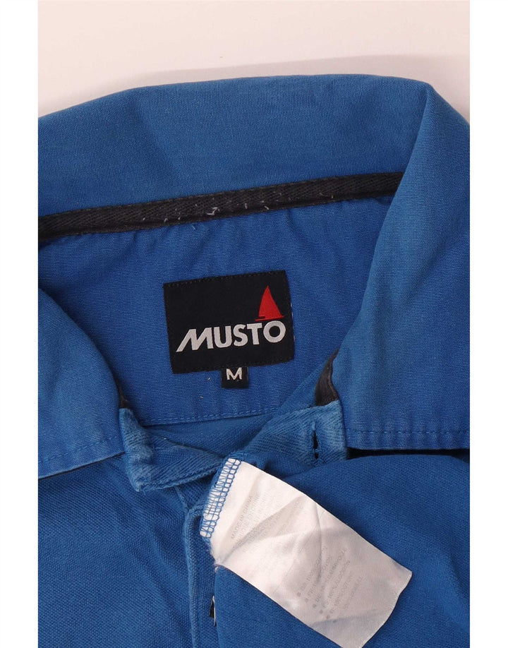 Musto Mens Polo Shirt Medium Blue Cotton
