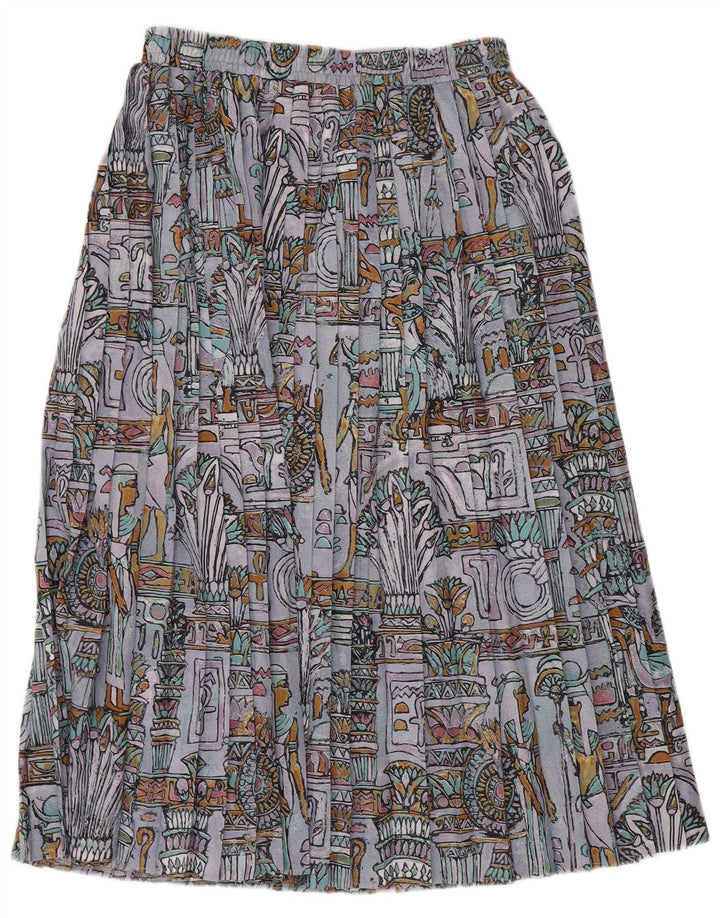 C&A Womens Pleated Skirt EU 40 Medium W30 Multicoloured Geometric