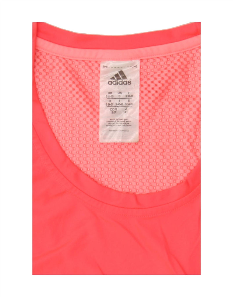 ADIDAS Womens T-Shirt Top UK 8/10 Small Pink Colourblock Polyester Vintage Adidas and Second-Hand Adidas from Messina Hembry 