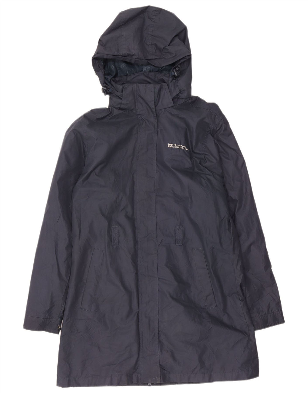 Mountain Warehouse Womens Hooded Raincoat UK 12 Medium Navy Blue Polyester